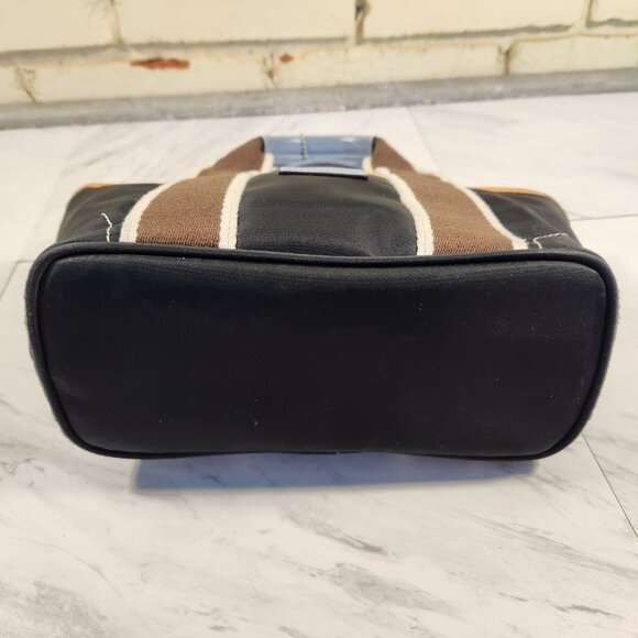 Vintage Coach Hampton Black & Blue Handbag Satchel Purse - Picture 7 of 14